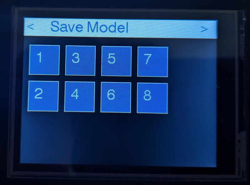 Save model screen